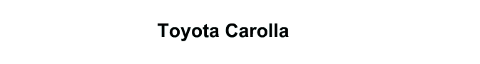 Toyota Carolla
